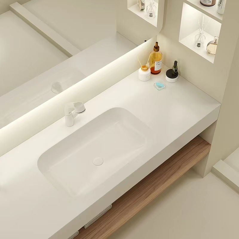 Seixo Solid Surface Quartz Vanity Top para pias de vasos