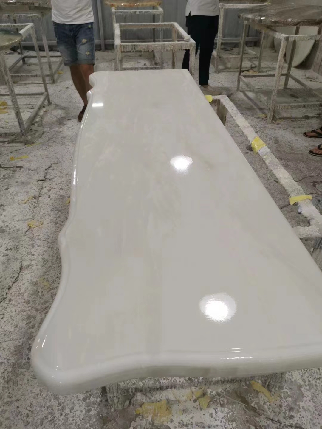 Lavatório duplo de madeira Marble Vanity Top para pia de navio